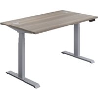 Economy Sit Stand Desk 1800 X 800 Grey Oak-Silver