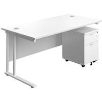 1800x800 Rectangular Desk + Mobile 2 Drawer Ped