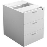 Fixed Pedestal 3 Drawers White