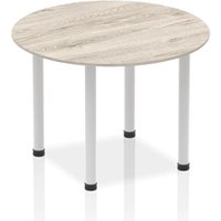 Impulse 1000mm Round Table Grey Oak Top Arrowhead Leg I003796