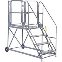 Work Platform - Easy Slope - 1200mm Platform - 4 Tread - Grey
