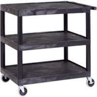 Super Strength Multi Purpose Trolley; 3 Shelves; Swivel Castors; Black