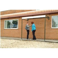 Wall Mounted Smoking Shelter; Polycarbonate & Galvanised Roof; Green