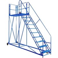 Work Platform - Easy Slope - 1800mm Platform - 8 Tread - Blue