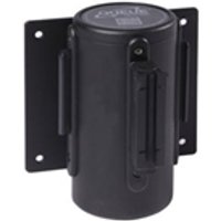 Obex Wall Mounted Belt Barrier; 2300 mm; Black + Black/Yellow Chevron