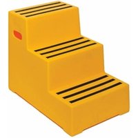 Heavy Duty Polyethylene Industrial Step; 3 Tread; Blue