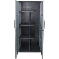 Utility Cupboard; 2 Doors; 3 Half Shelves Shelf; Two Tone Grey CLD163U