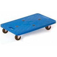 Mini Platform Dolly; 600x400x110; Swivel Castors; Moulded Plastic Blue