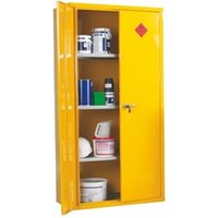 Heavy Duty Hazardous Substance Cupboard; 3 Shelves Double Door; Yellow