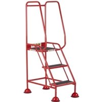 Domed Feet Step - 3 Tread - Anti Slip - Red