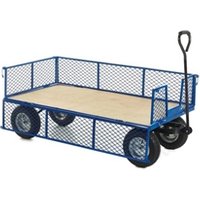 Industrial General Purpose Truck; Plywood Base Mesh Sides Ends Blue