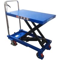 Vulcan Single Scissor Lift Table; Platform WxD: 700x450mm Steel; Blue