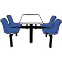 Canteen Table 1 Way Access 4 Seats SteelPolypropyleneChipboard