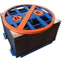 Pallet Level Loader w Bellows; Dia: 1110mm; Lift H: 1000mm Blue/Orange