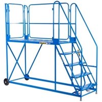 Work Platform - Stand. Incline - 1800mm Platform - 5 Tread - Blue