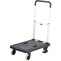 Foldaway Platform Trolley PlasticAluminium 120kg BlackGrey GI392Y
