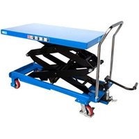 Vulcan Double Scissor Lift Table; Platform WxD: 910x500mm Steel; Blue