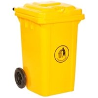 Wheelie Bin; 80L; 30% Recycled Polyethylene; Yellow