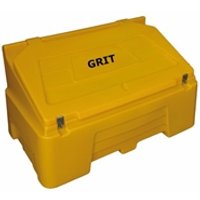 Heavy Duty Polyethylene Grit Bin w 2x Hasp Staple Salt; 400L; Yellow