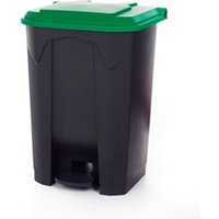 Pedal Bin; 80L; Polypropylene; Grey Body & Green Lid
