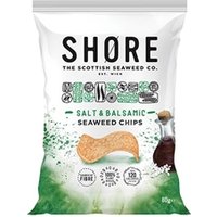 12 Pack | Shore Seaweed Chips - Salt & Balsamic 80g