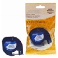Comp Dymo?? 91201 Plastic Labelling Tape Cassette Black on White?? 12mm x 4m LetraTAG Unchipped