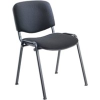 Club Stacking Chair Fabric - Black Frame - Charcoal - CH0500CH