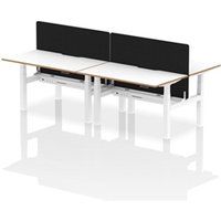 Air B2B Oslo 1400x800 Adjustable 4P Bench Desk White + Black Screen