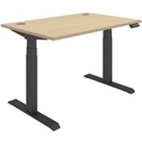TC Office Rectangular Dual Motor Sit Stand Desk - 1200X800 - Oak/Black