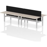 Air B2B 1800x800 Adjustable 4P Bench Desk CP Grey Oak/Silver + Screen