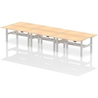 Air Back-to-Back 1600 x 800mm Height Adjustable 6 Person Office Bench