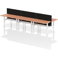 Air Back-to-Back 1400 x 800mm Height Adjustable 6 Person Office Bench