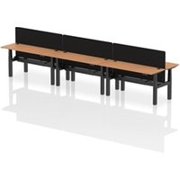 Air Back-to-Back 1600 x 600mm Height Adjustable 6 Person Office Bench