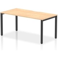 Evolve Plus 1600mm Single Starter Office Bench Desk Maple Top Black