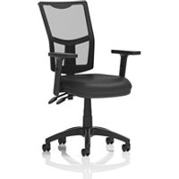 Eclipse Plus II Operator Chair Mesh Back Black Leather Adjustable Arms