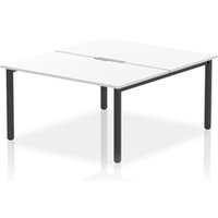 Evolve Plus 1400mm B2B 2 Person Office Bench Desk White Top Black