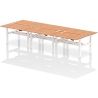 Air Back-to-Back 1400 x 800mm Height Adjustable 6 Person Office Bench