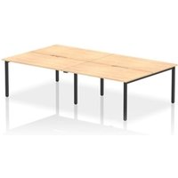 Evolve Plus 1400mm B2B 4 Person Office Bench Desk Maple Top Black