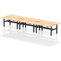 Air Back-to-Back 1800 x 800mm Height Adjustable 6 Person Office Bench