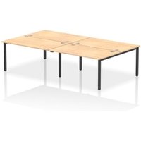Impulse Bench B2B 4 Person 1400 Black Frame Office Bench Desk Maple