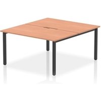 Evolve Plus 1400mm B2B 2 Person Office Bench Desk Beech Top Black