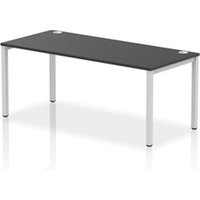 Impulse Bench Single Row 1800 Silver Frame Office Bench Desk Black