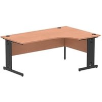Impulse 1800 RH Crescent Desk Beech Top Black Cable Managed Leg