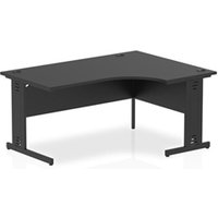Impulse 1600 RH Crescent Desk Black Top Black Cable Managed Leg