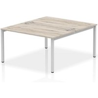 Impulse Bench B2B 2 Person 1400 Silver Frame Office Bench Desk Grey