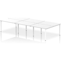 Impulse Bench B2B 6 Person 1200 White Frame Office Bench Desk White
