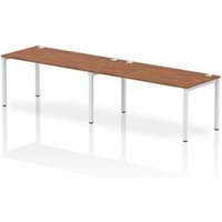 Impulse Bench Single Row 2 Person 1600 White Frame Bench Desk Walnut
