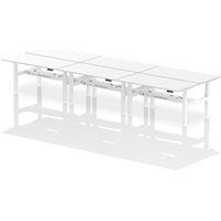 Air Back-to-Back 1600 x 800mm Height Adjustable 6 Person Office Bench