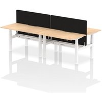 Air B2B 1400x800 Adjustable 4P Bench Desk Scallop Maple/White + Screen