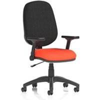Eclipse Plus I Operator Chair Tabasco Orange Adjustable Folding Arms
